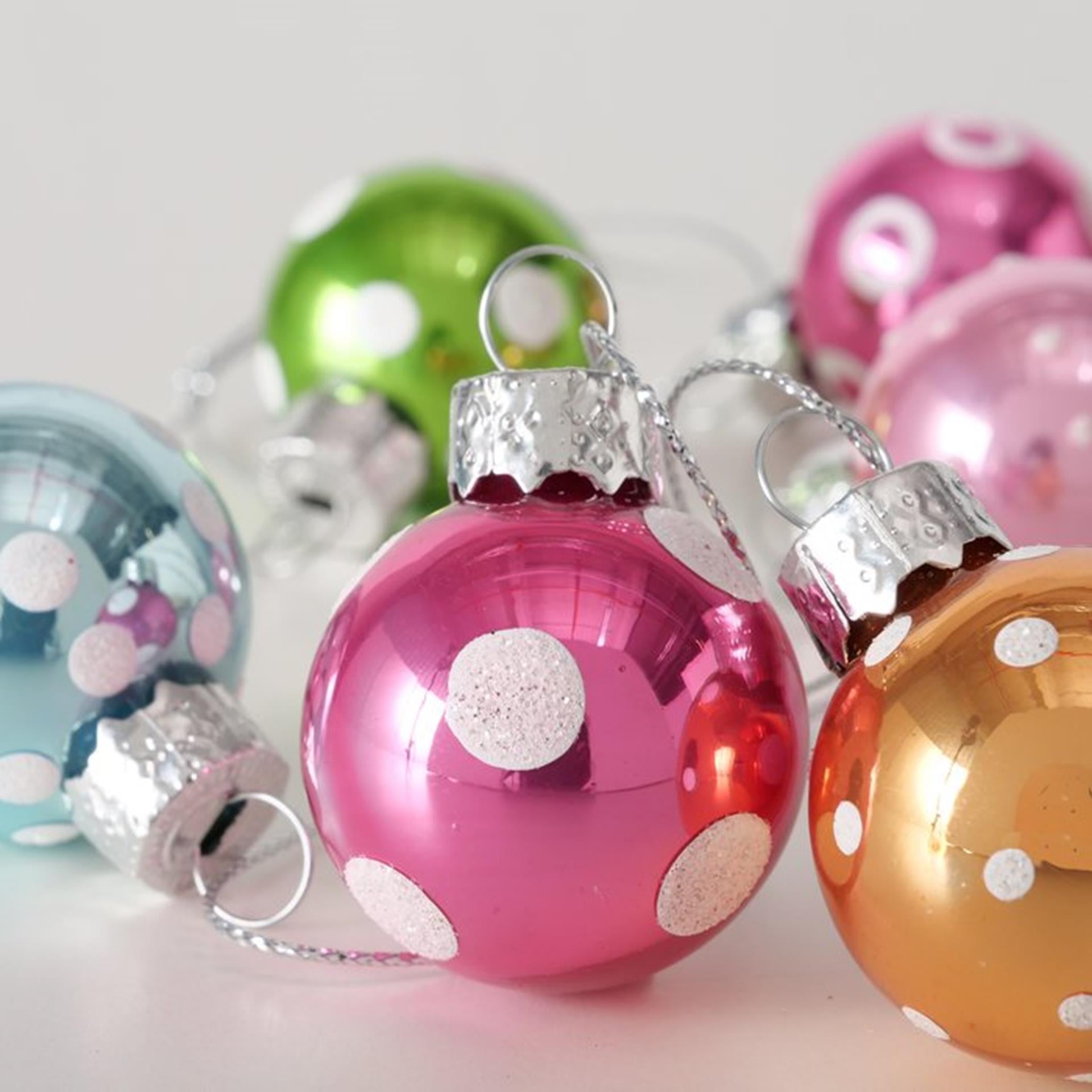 Boltze Home Weihnachtskugel Miniglas mit Punkten 12 Stück