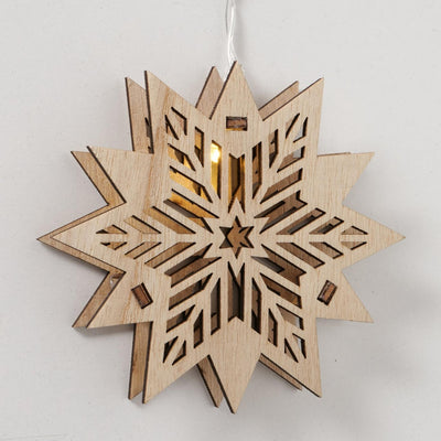 Boltze Home LED-Lichterkette mit 10 Holzsternen