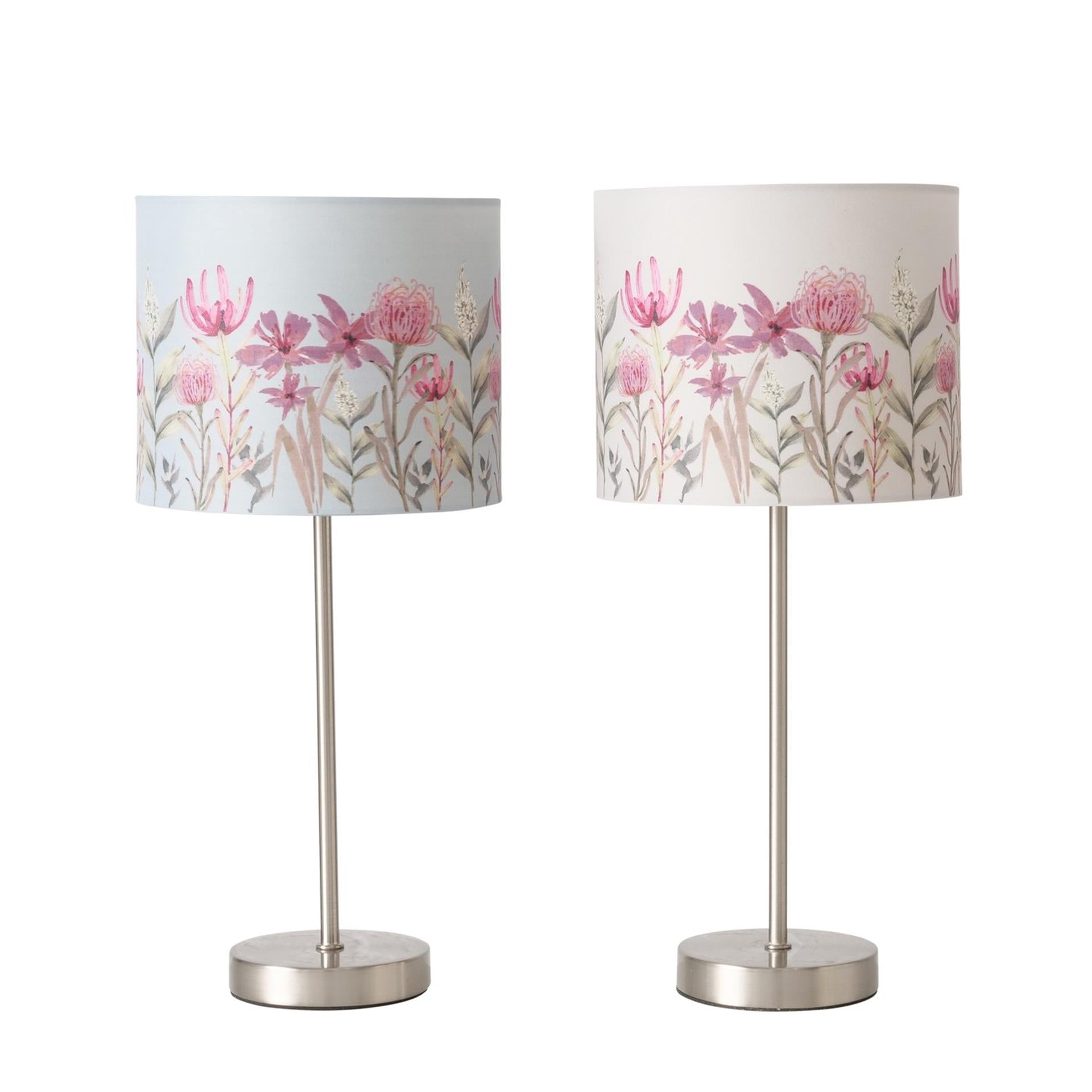 Boltze Home Tischlampe mit Schirm mit Blumenmuster, H40 cm