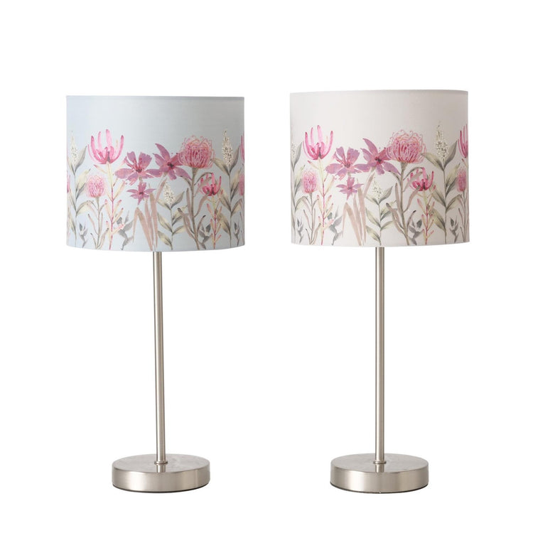 Boltze Home Tischlampe mit Schirm mit Blumenmuster, H40 cm