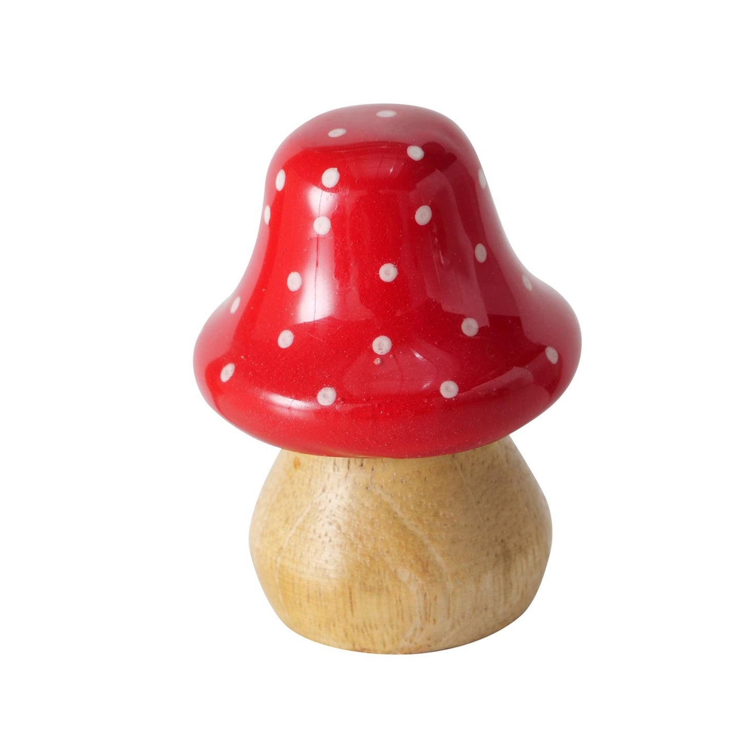 Boltze Home Statue Pilz Mangoholz Ø3,5x5cm rot