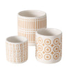 Boltze Home Blumentopf-Set 3-teilig aus Steingut mit Aufdruck