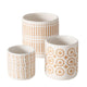 Boltze Home Blumentopf-Set 3-teilig aus Steingut mit Aufdruck