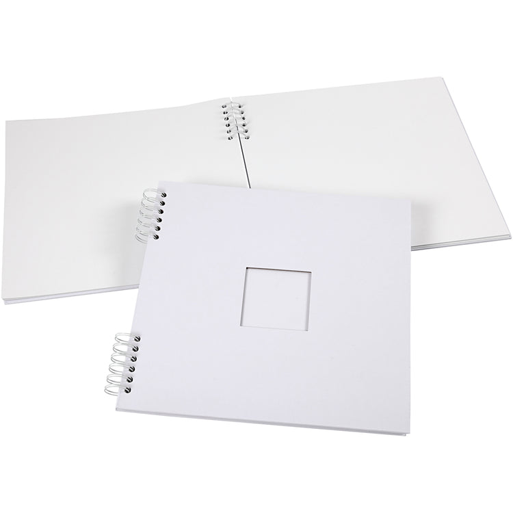 Spiralgebundenes Sammelalbum der Firma Creativ, Größe 30,5 x 30,5 cm, 250 g, weiß, 1 Stück