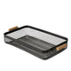 Boltze Home Tablett Metall Holz schwarz 51x27x8cm