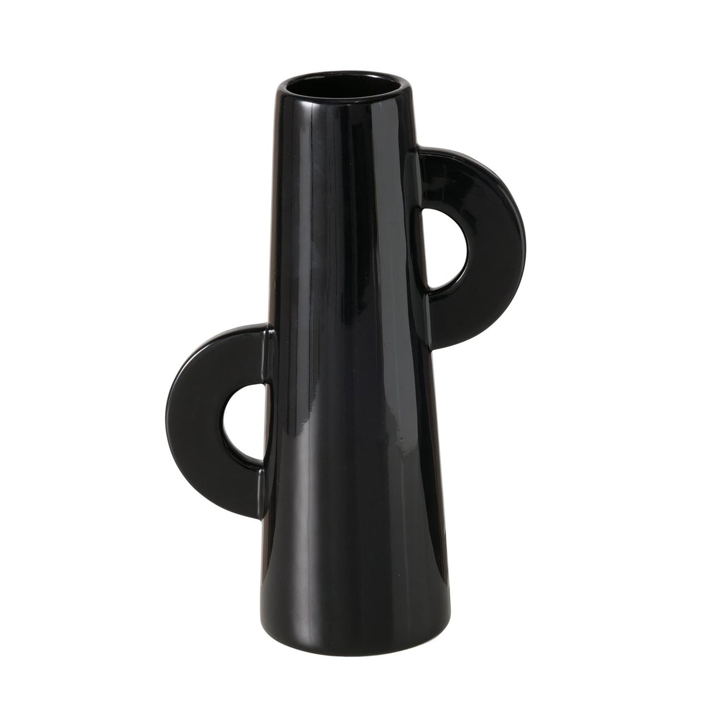 Boltze Home Vase aus Keramik schwarz H26cm