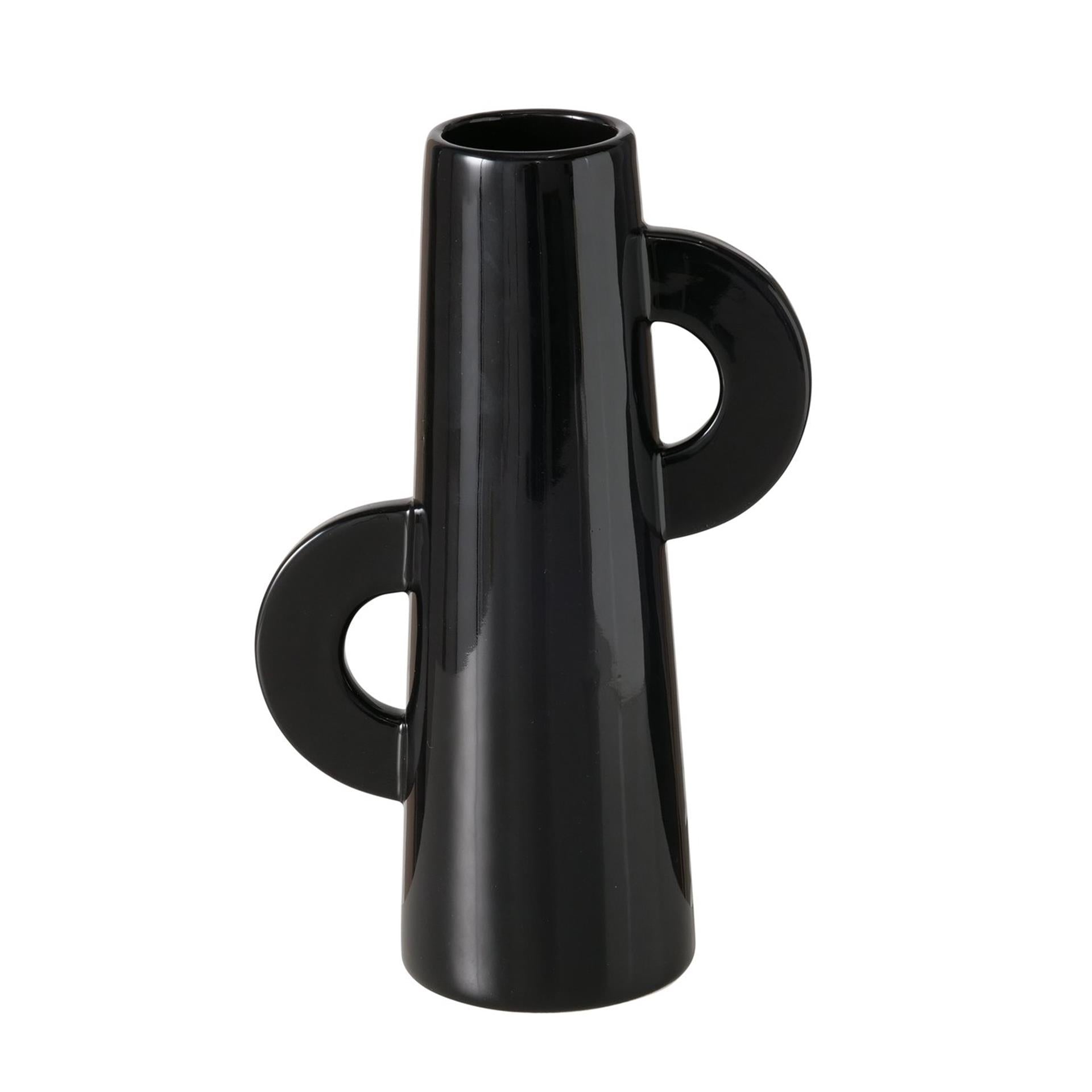Boltze Home Vase aus Keramik schwarz H26cm