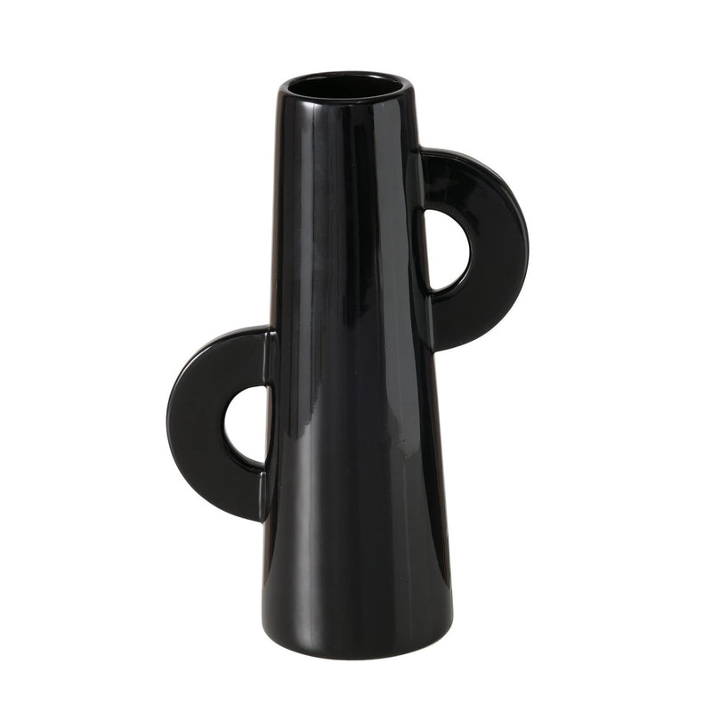 Boltze Home Vase aus Keramik schwarz H26cm