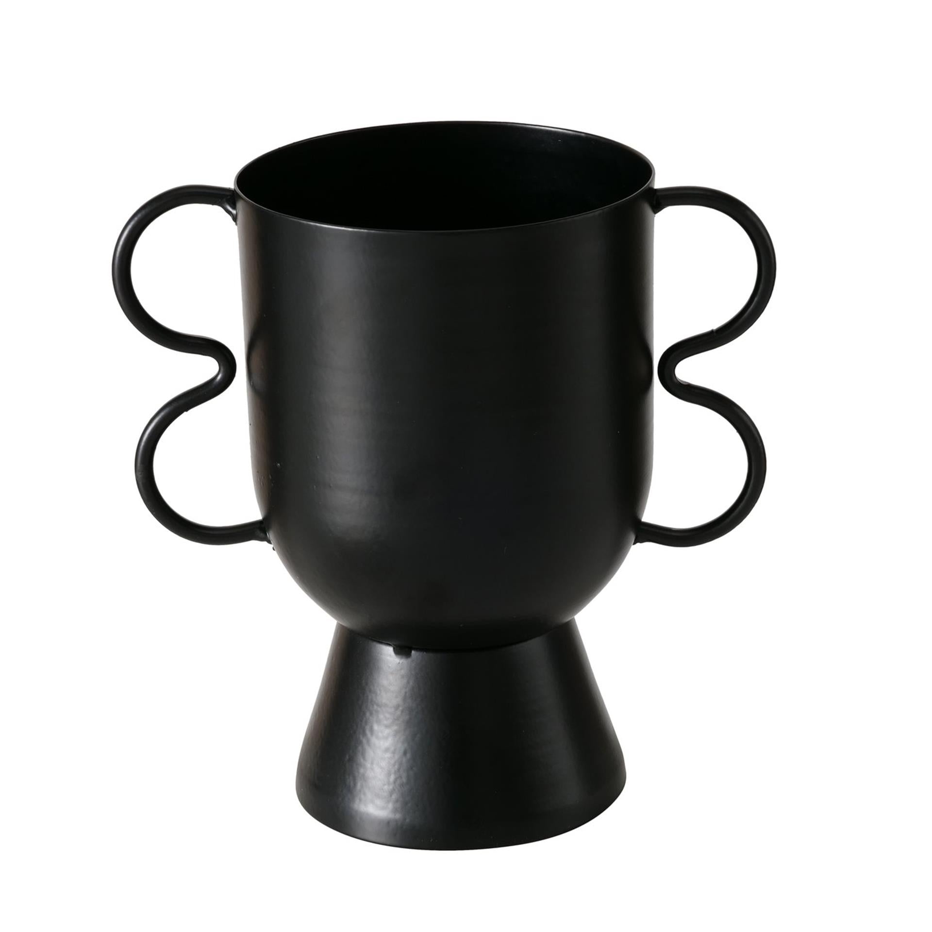 Boltze Home Blumentopf H16 Metall mattschwarz