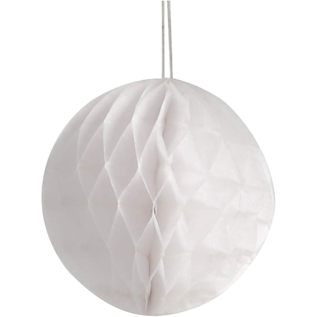 Creativ Company Papierbommel, D 8 cm, weiß, 10 Stück, 1 Box