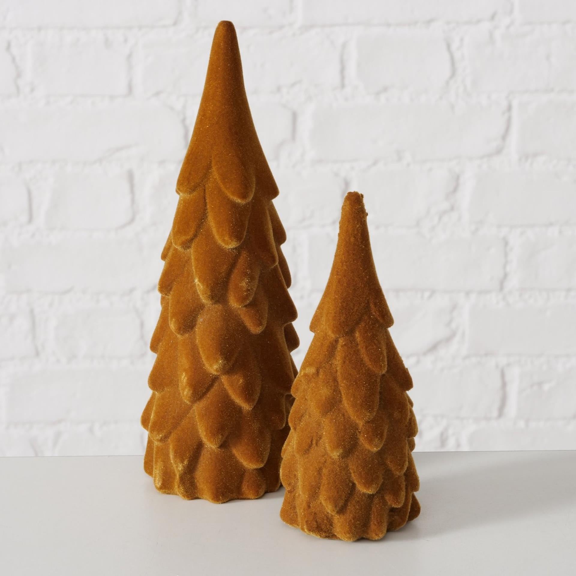 Boltze Home Bild Weihnachtsbaum braun 2-teiliger Samt