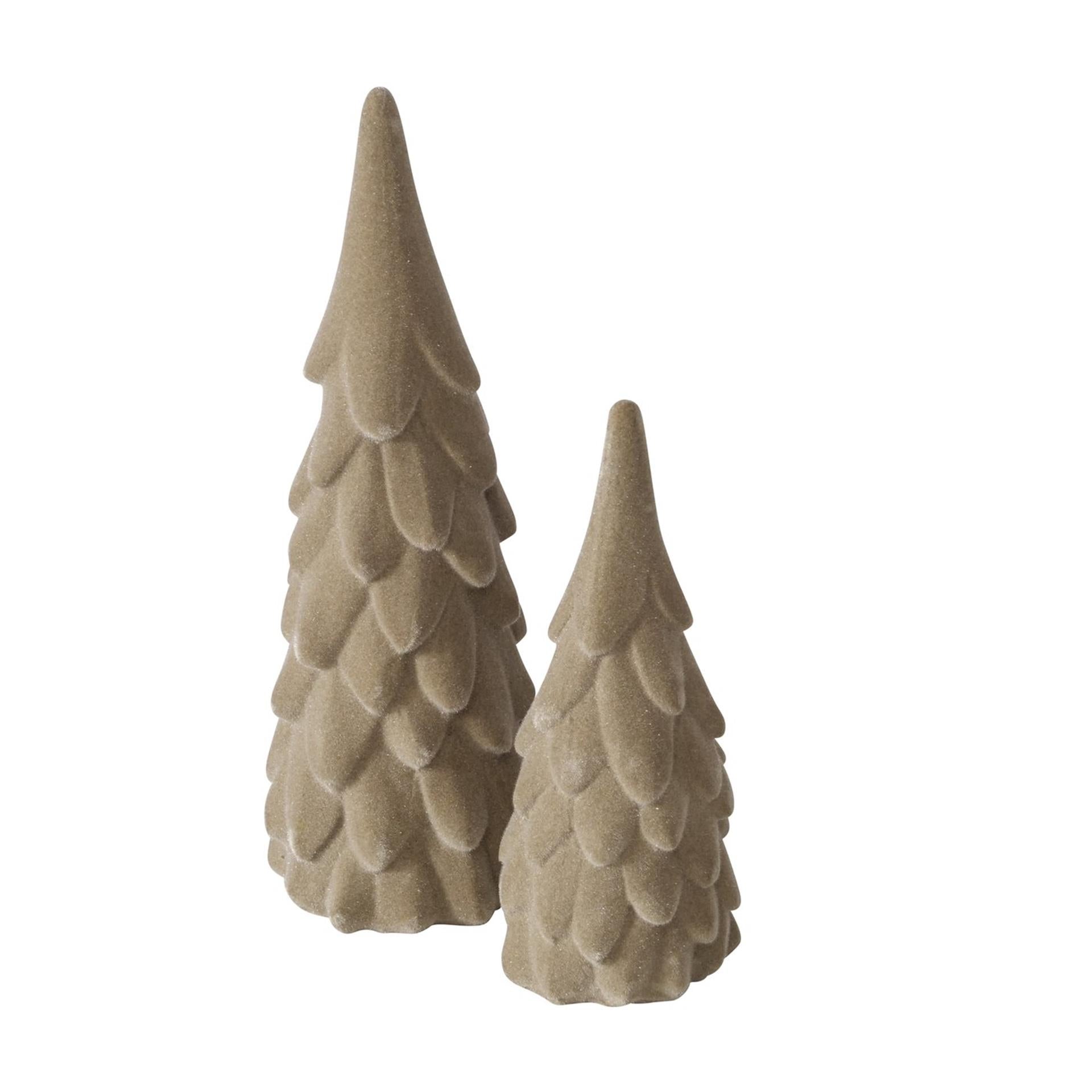 Boltze Home Image Weihnachtsbaum Beige 2er Set Samt