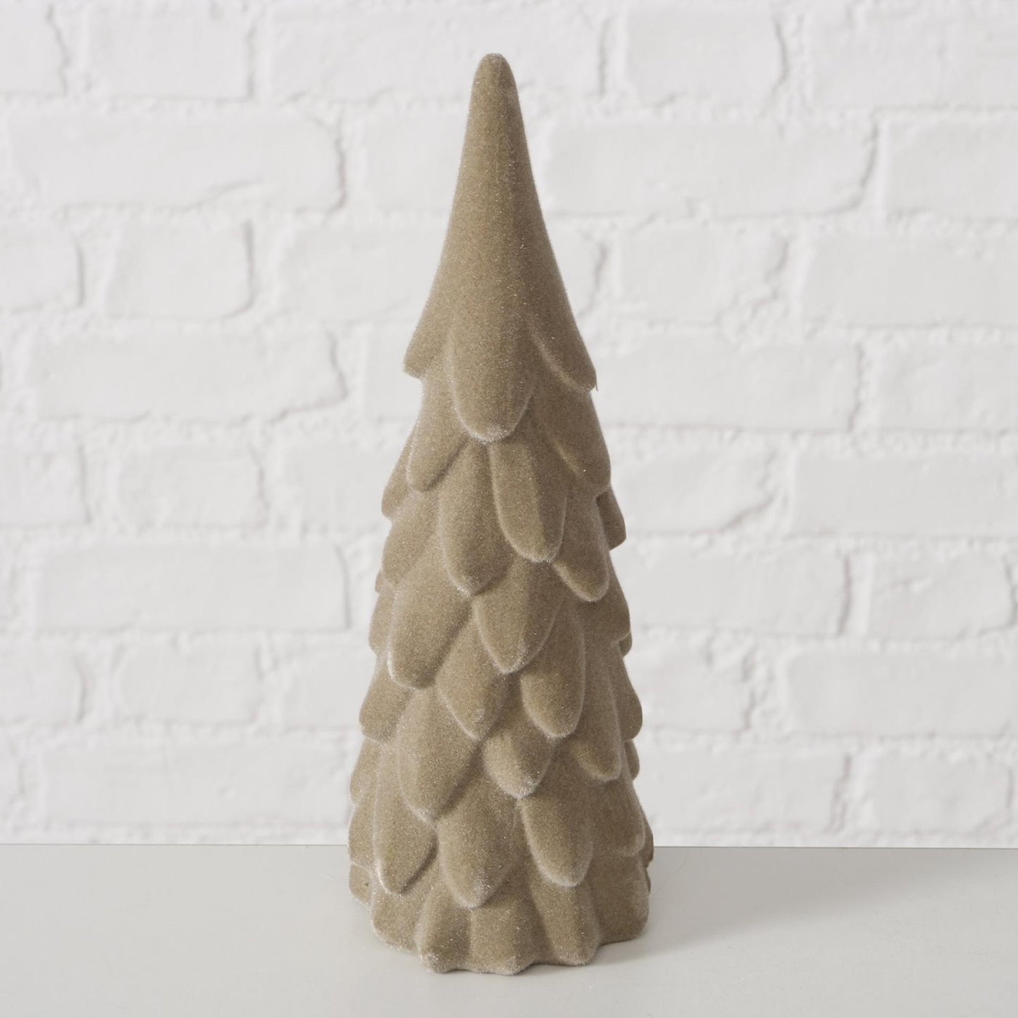 Boltze Home Image Weihnachtsbaum Beige 2er Set Samt