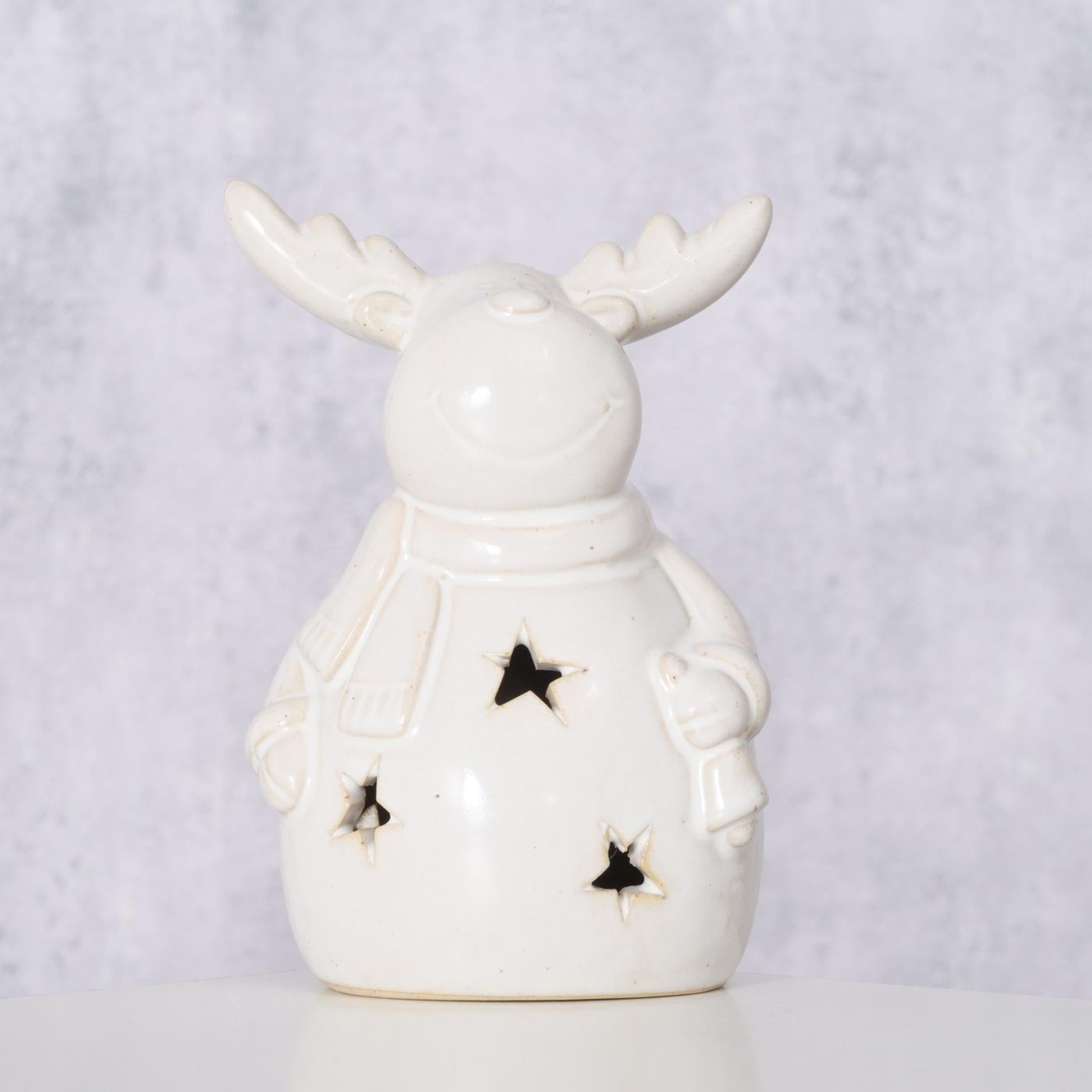 Boltze Home Hirschfigur Cristo Stone mit LED H13cm