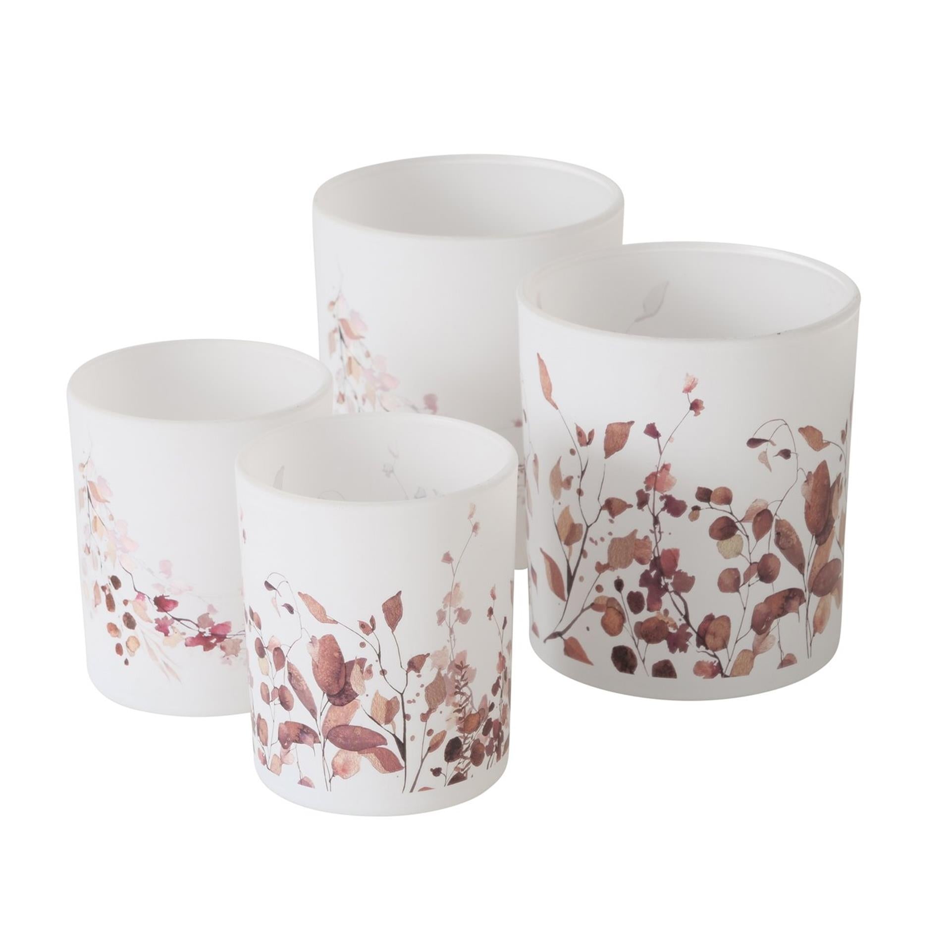 Boltze Home Teelichthalter Glas mit Tablett Set a 2