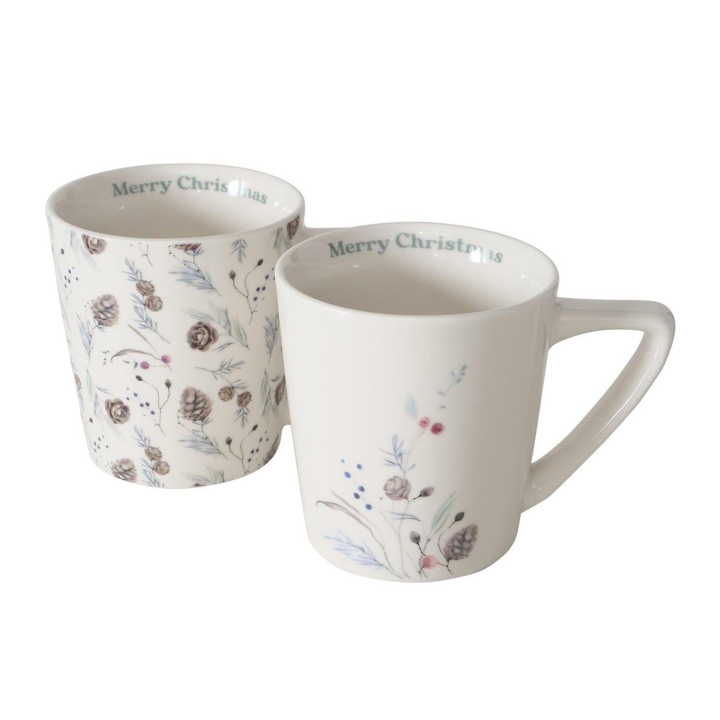 Boltze Home Keramiktasse mit Tannenzapfen 300 ml