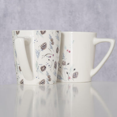 Boltze Home Keramiktasse mit Tannenzapfen 300 ml