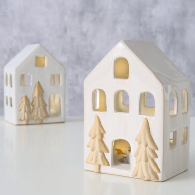 Boltze Home Deco Haus Schloss Porzellan LED H10,5cm