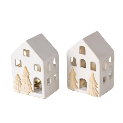 Boltze Home Deco Haus Schloss Porzellan LED H10,5cm