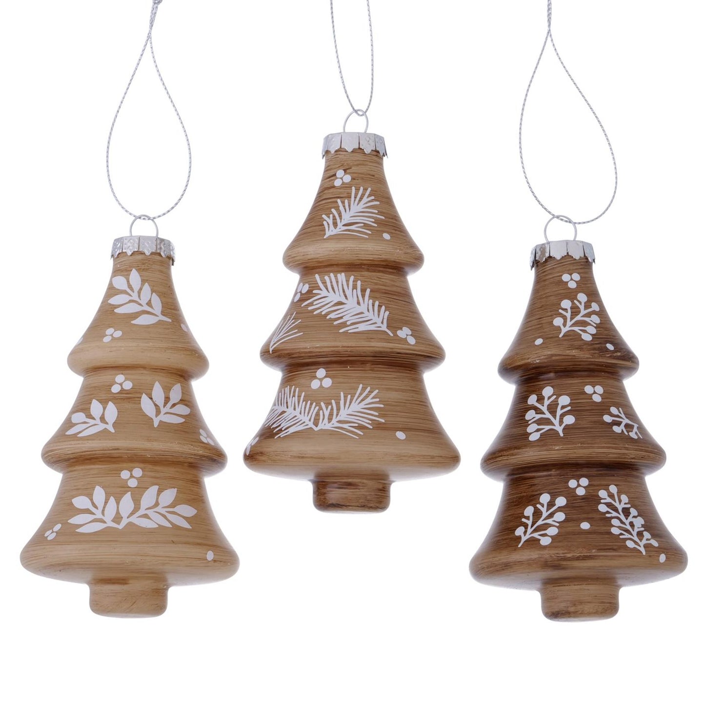 Boltze Home Weihnachtsanhänger Kegel Weihnachtsbaum Glas 13,5cm