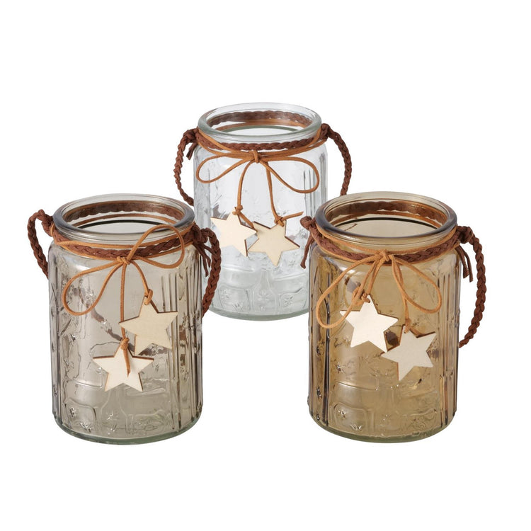 Boltze Home Teelichthalter Glas H13,5cm