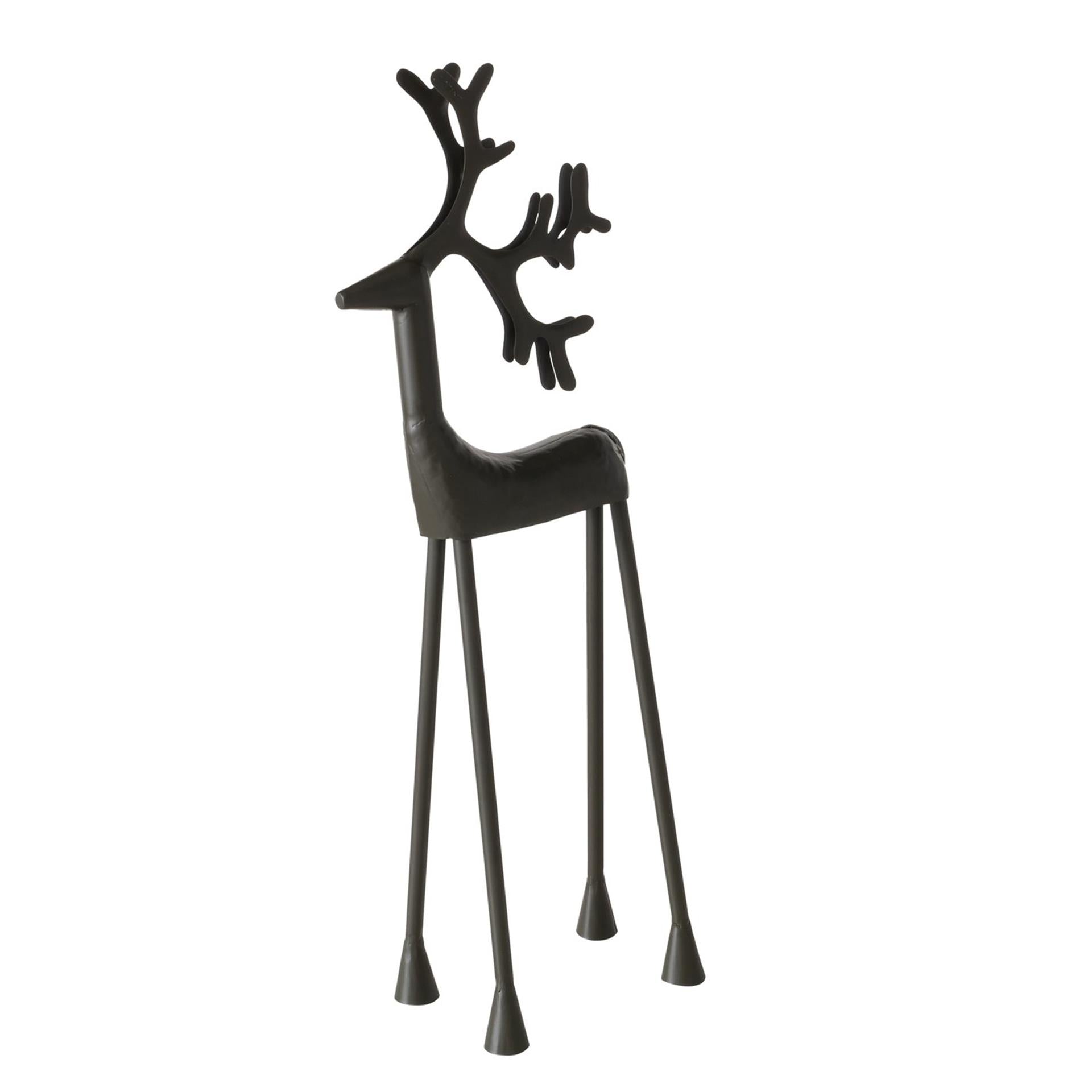 Boltze Home Statue Hirsch aus schwarzem Metall, H55,5 cm