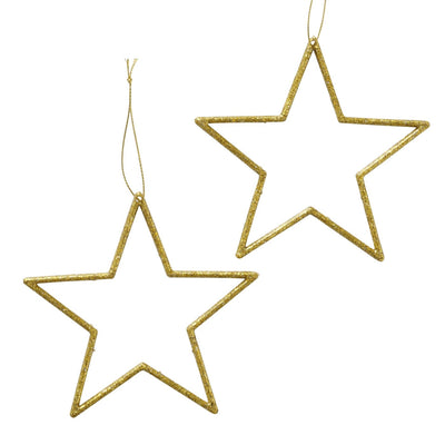 Boltze Home Weihnachtsanhänger Stern 2 Teile Gold 12cm
