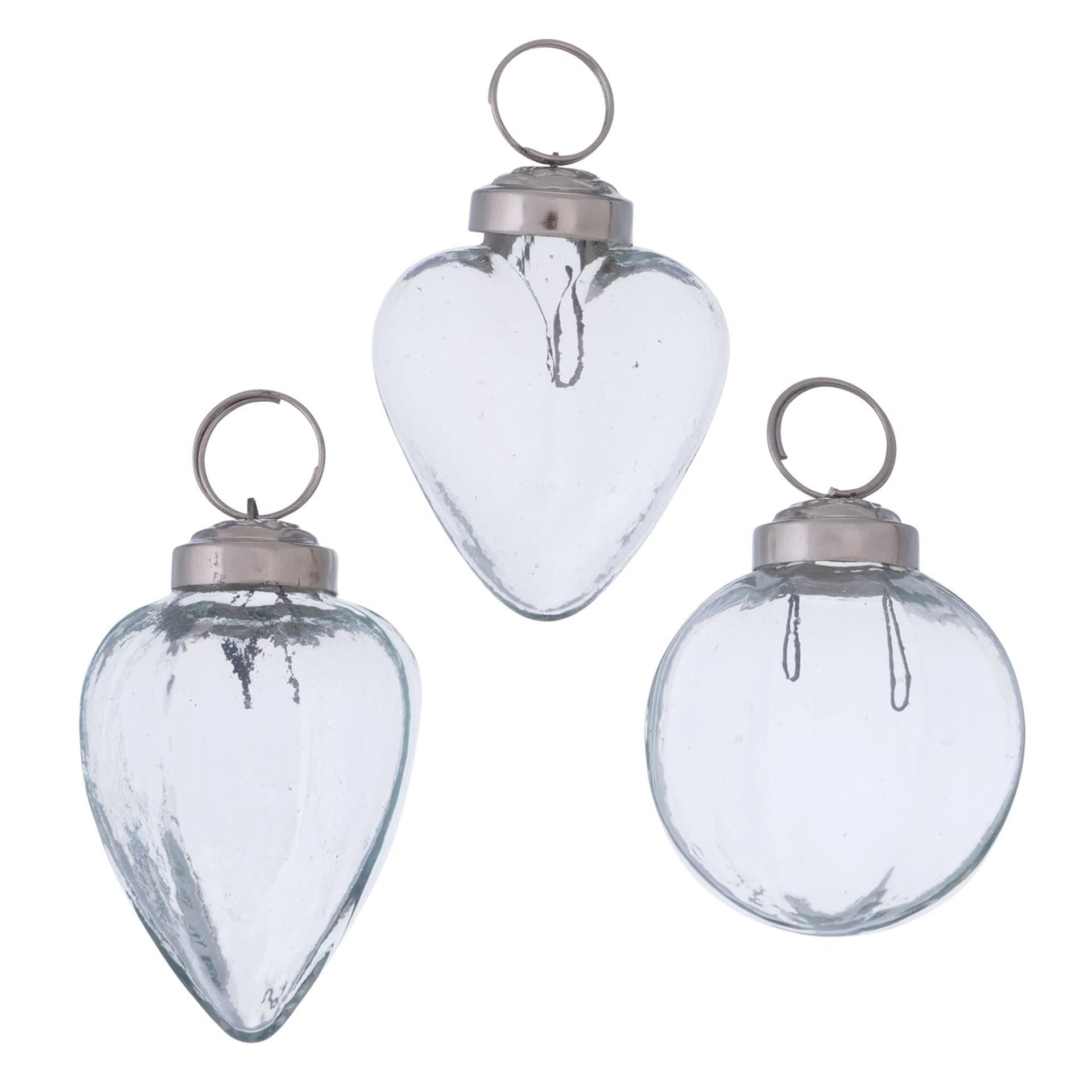 Boltze Home Weihnachtsanhänger klein aus Glas H7xø5cm