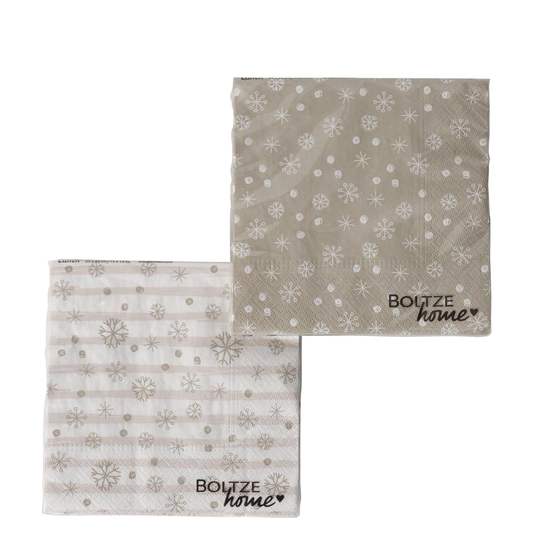 Boltze Home Servietten Schneeflocke 33cm 20-teilig