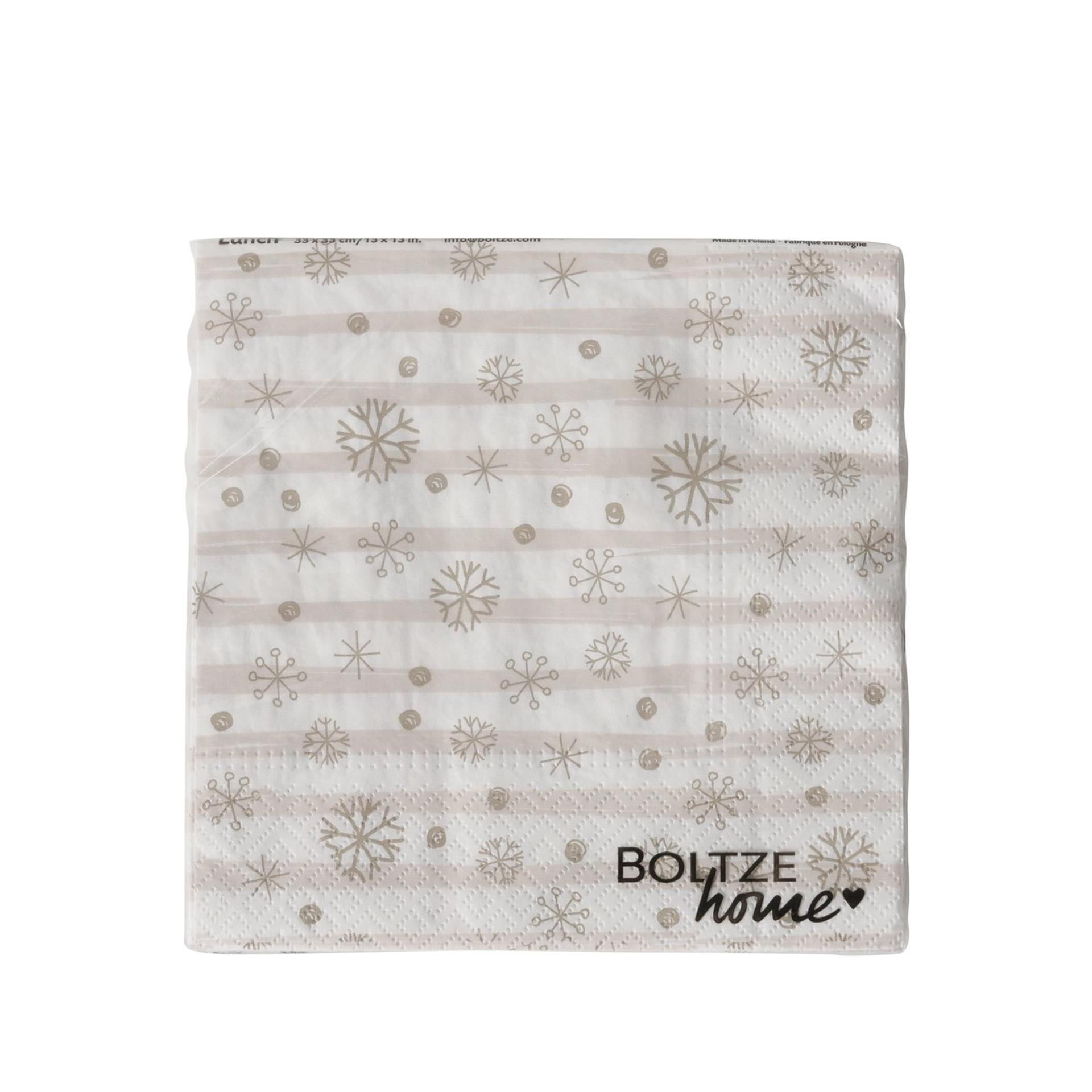 Boltze Home Servietten Schneeflocke 33cm 20-teilig