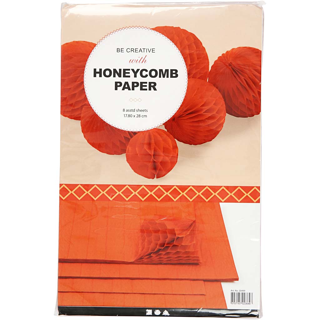 Creativ Company Harmonica Paper, VEL 28x17,8 cm, Orange, 8 Vel 1 Box