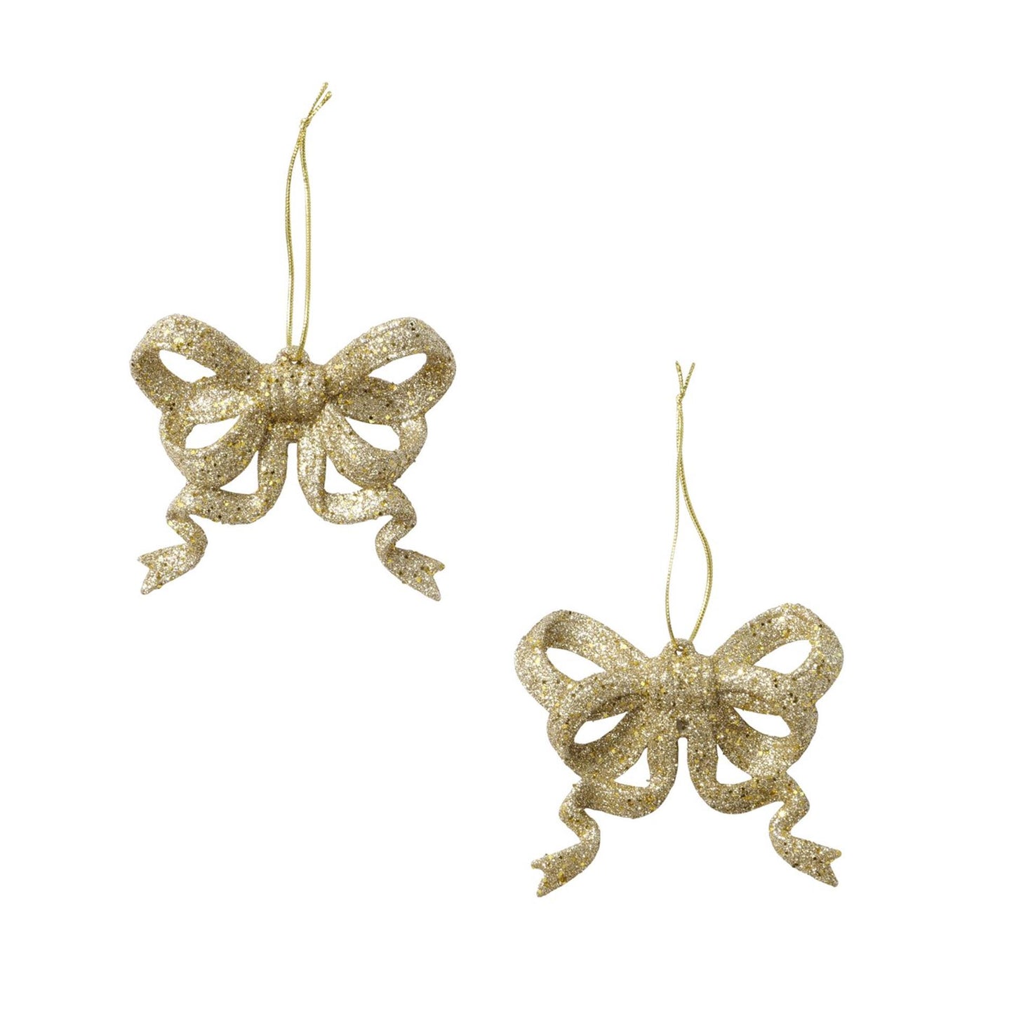 Boltze Home Weihnachtsanhänger Schleife Gold Set a 2