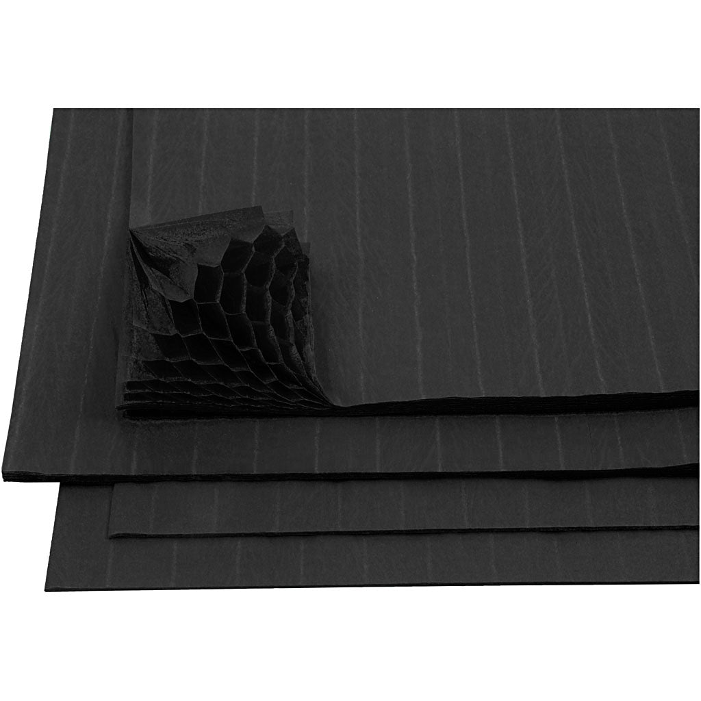 Creativ Company Mundharmonikapapier, Blatt 28x17,8 cm, schwarz, 8 Blatt 1 Box