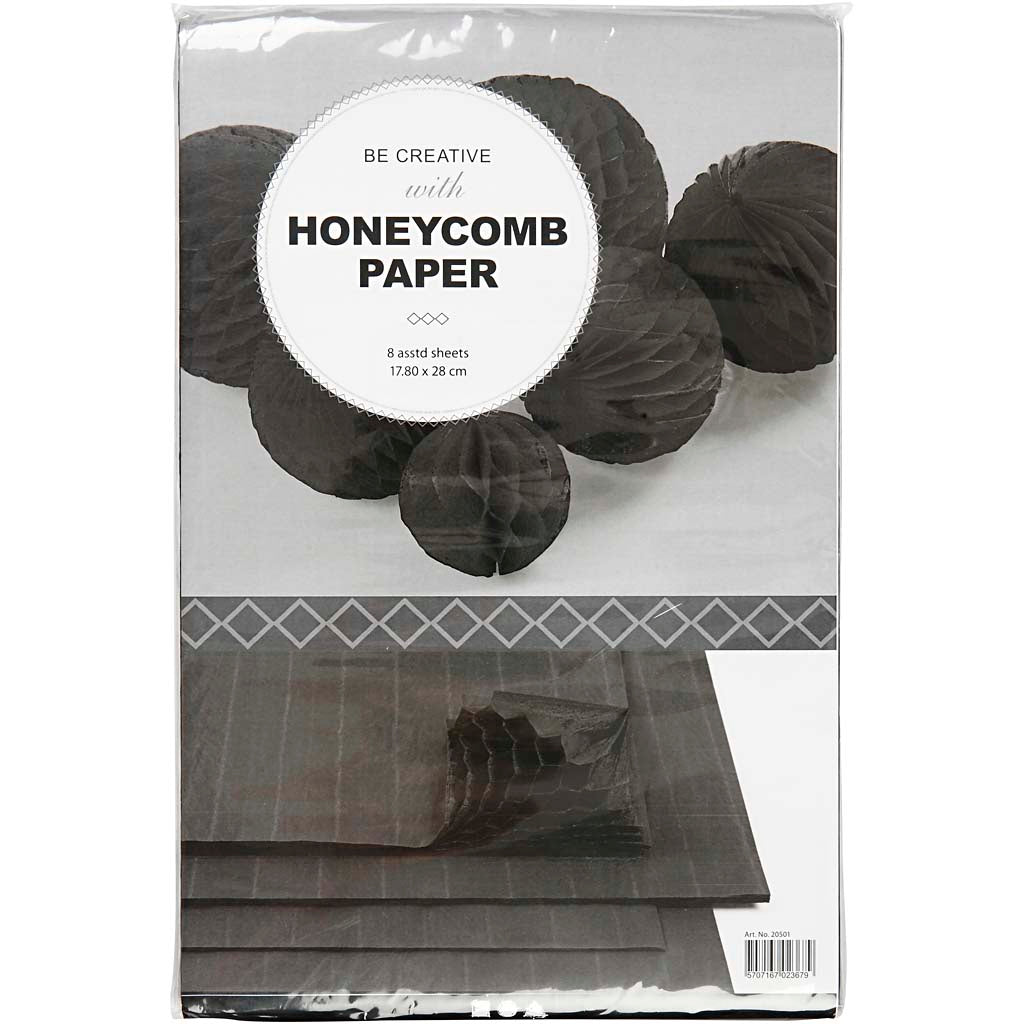 Creativ Company Mundharmonikapapier, Blatt 28x17,8 cm, schwarz, 8 Blatt 1 Box