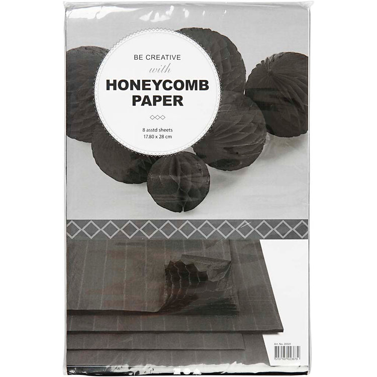 Creativ Company Mundharmonikapapier, Blatt 28x17,8 cm, schwarz, 8 Blatt 1 Box