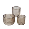 Boltze Home Teelichthalter Glas Beige 3 Stk.
