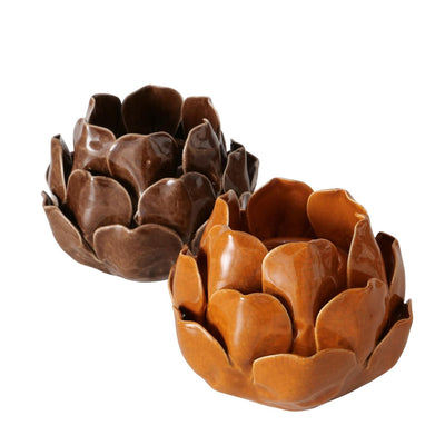 Boltze Home Teelichthalter Blume Maleva H10cm