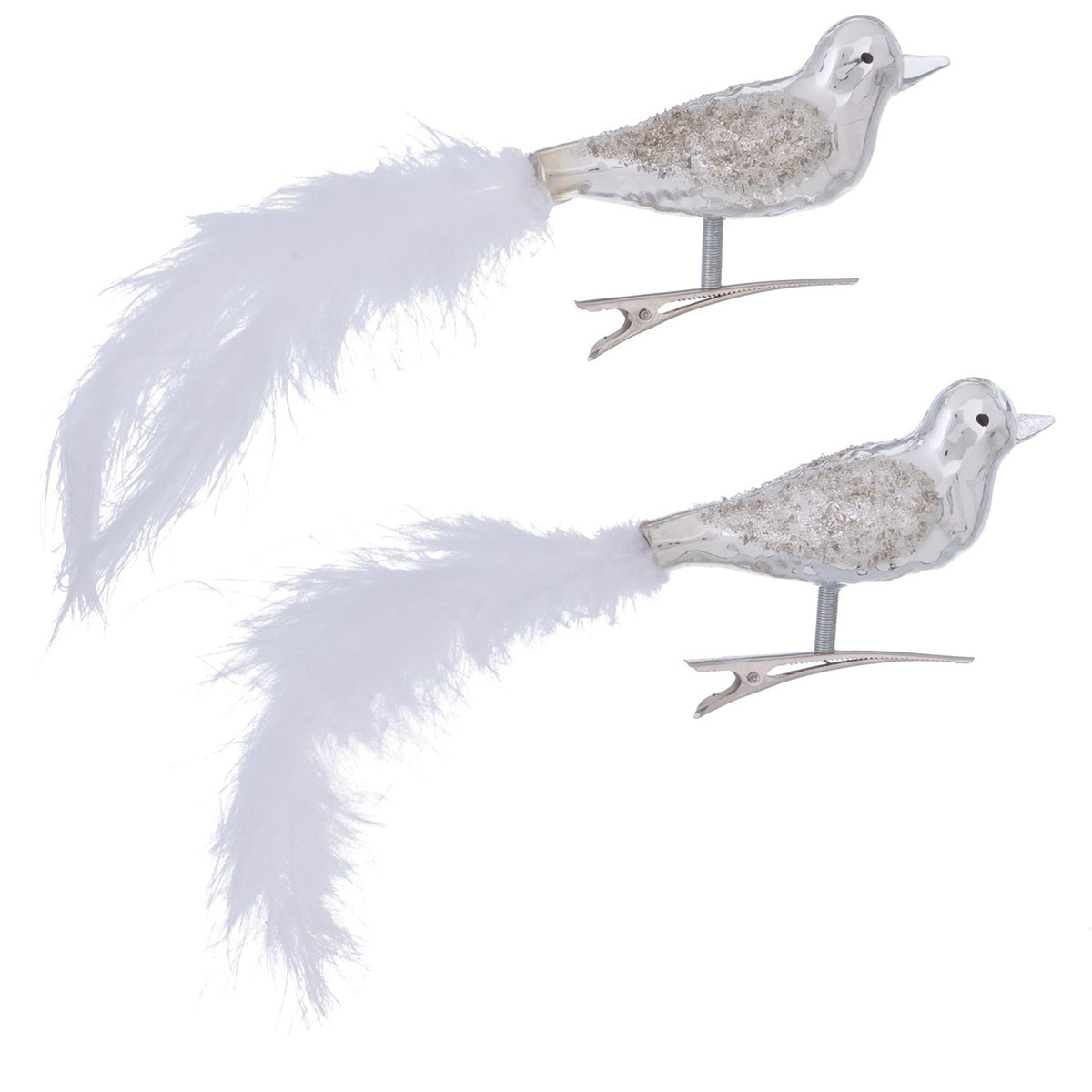 Boltze Home Bird auf Clipglas 2er Set Silber
