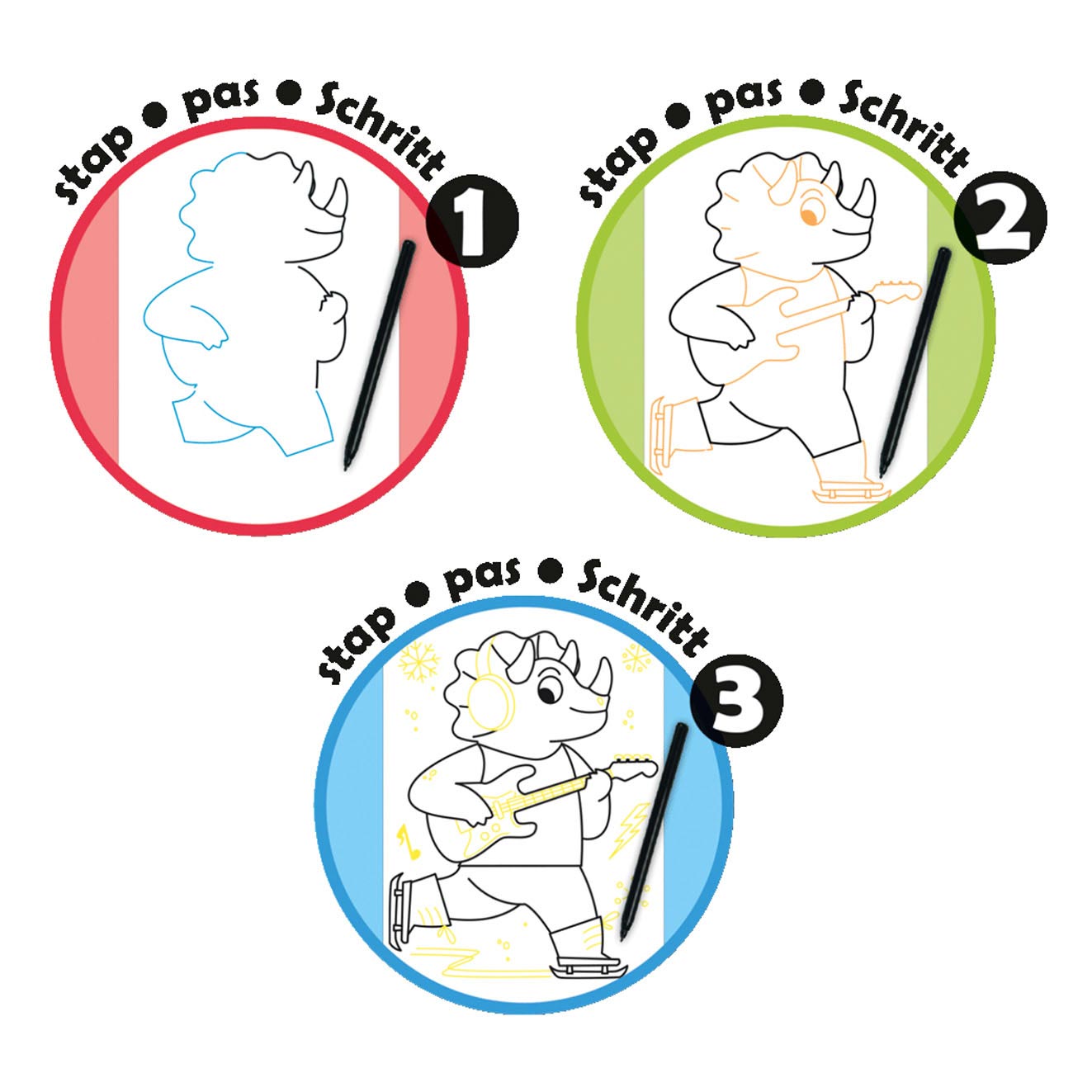 Jumbo -Dessine -Charaktere Schritt für Schritt Zeichnungsbrett