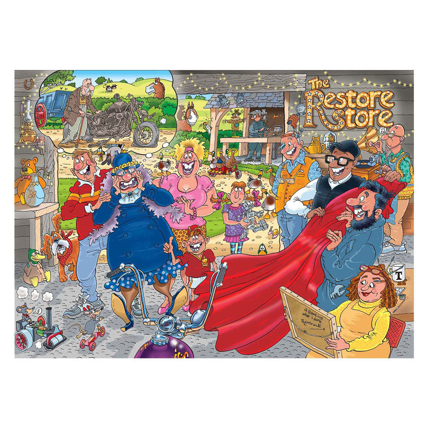 Wasgij Original 41 Puzzle - Motorrad-Makeover, 1000 Teile.