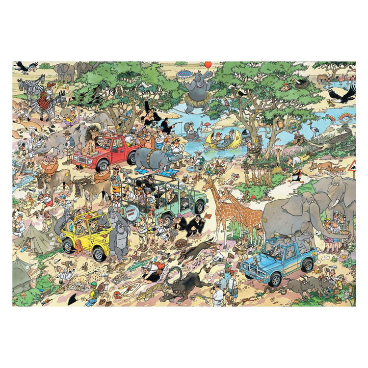 Jumbo Jan van Haasteren Puzzle - 2in1 Safari-Sturm, 2x1000 Teile.