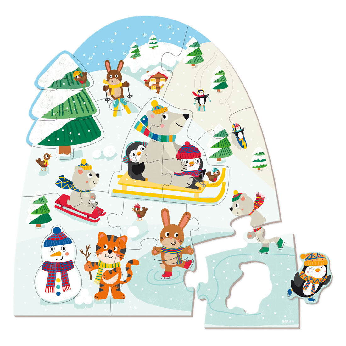 Goula Jumbo-Puzzle XXL Winter - 18 Teile