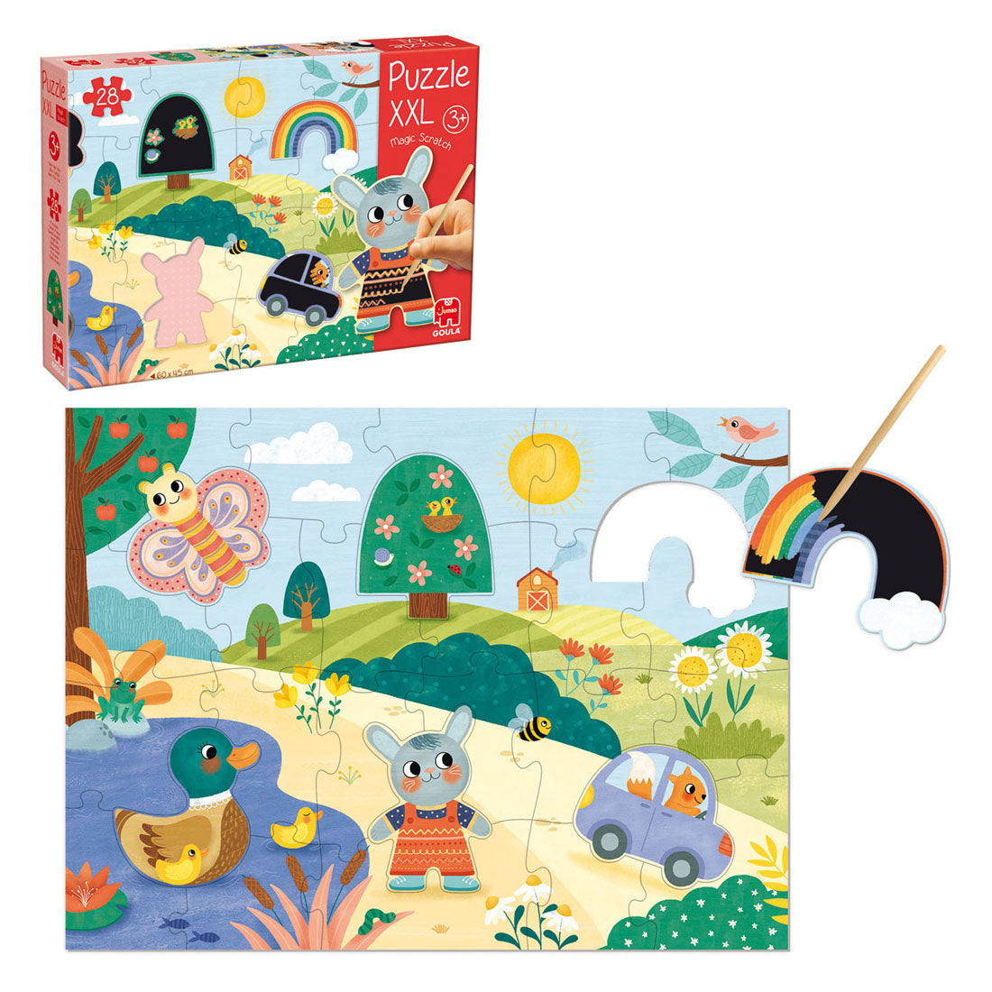 Jumbo Goula Puzzle XXL magisches Rubbelpuzzle - 27 Teile.