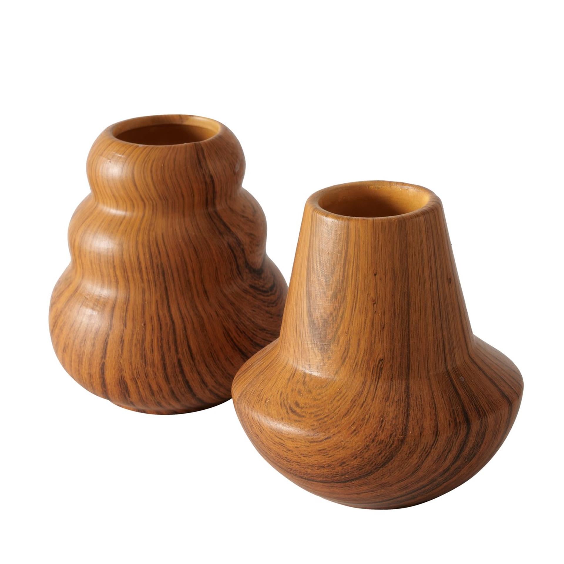 Boltze Home Vase Keramik Holzoptik H10,5 cm