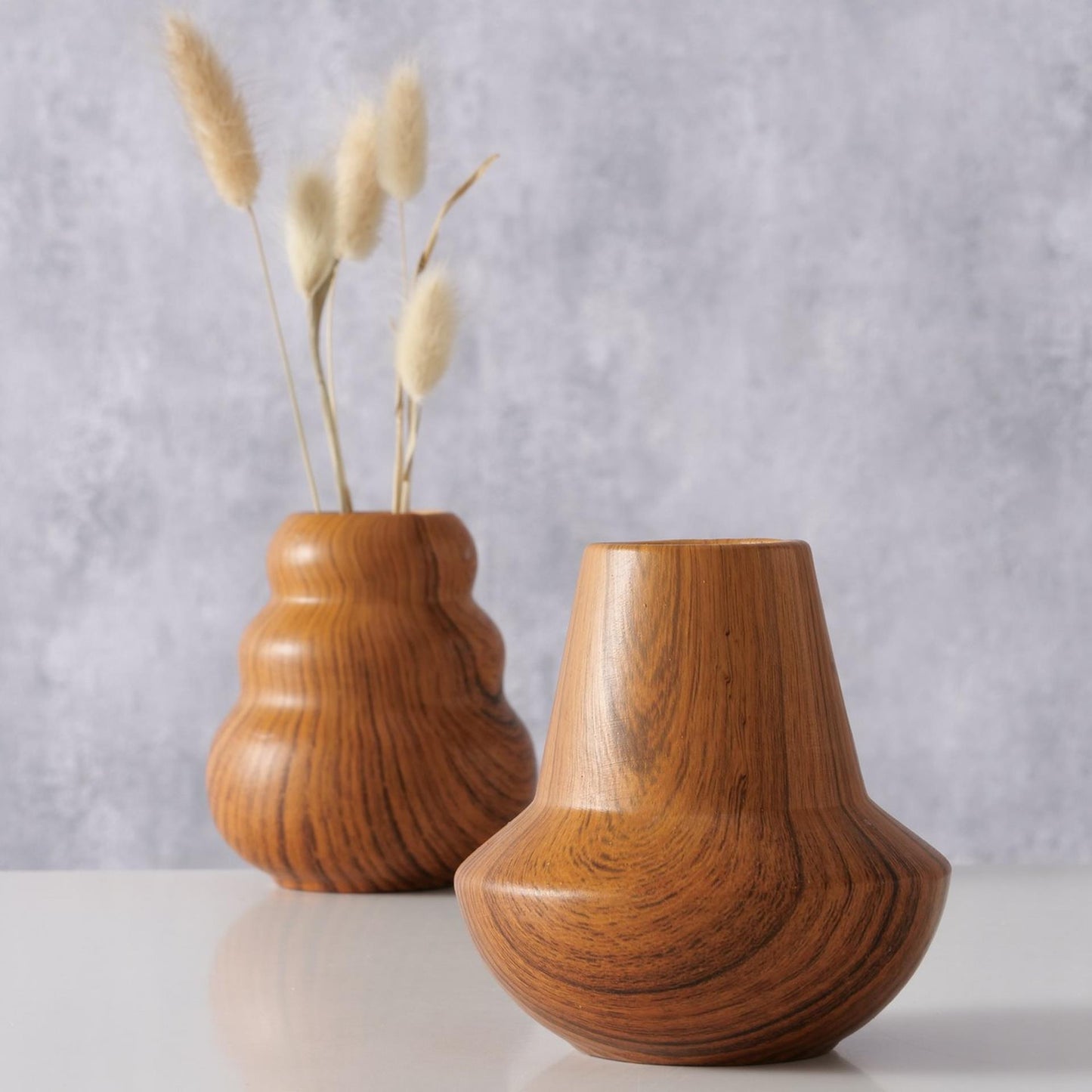 Boltze Home Vase Keramik Holzoptik H10,5 cm