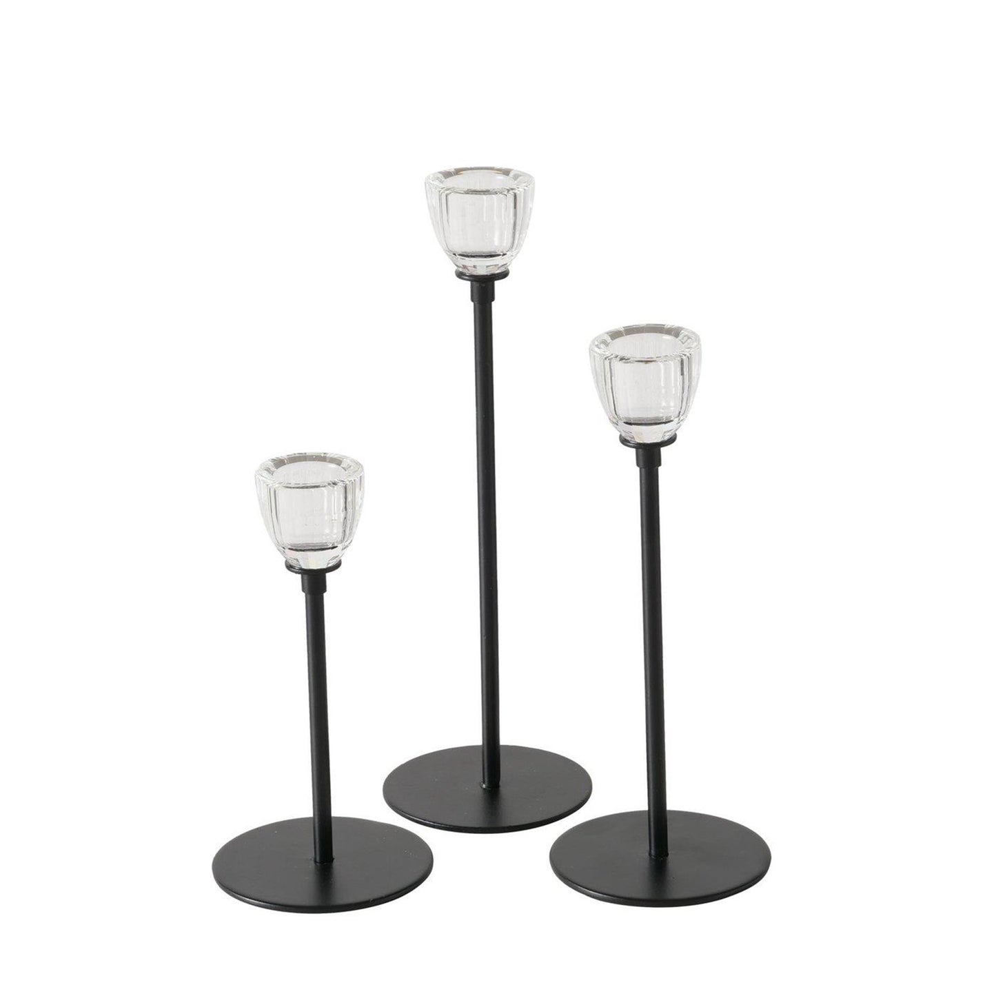 Boltze Home Kerzenständer schwarz 3-teilig ø7cm