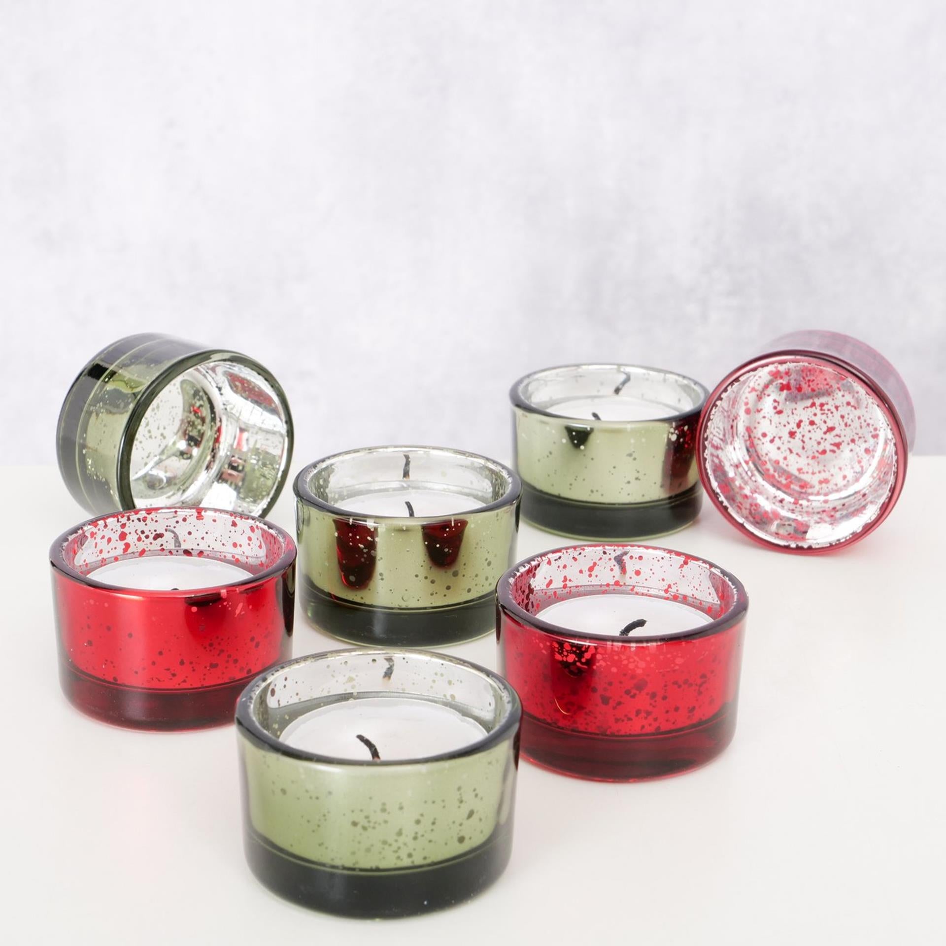 Boltze Home Teelichthalter Glas-Set a 4 h3cm