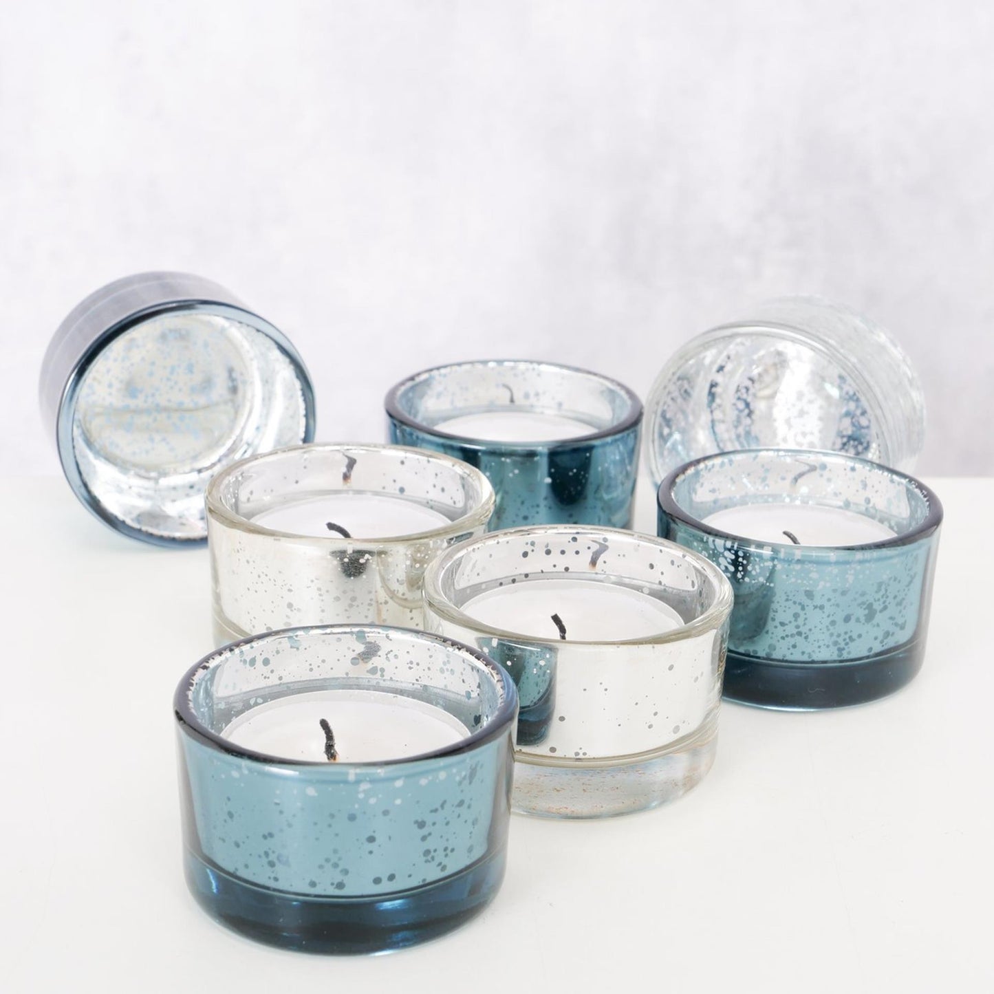 Boltze Home Teelichthalter Glas-Set a 4 H3,3cm