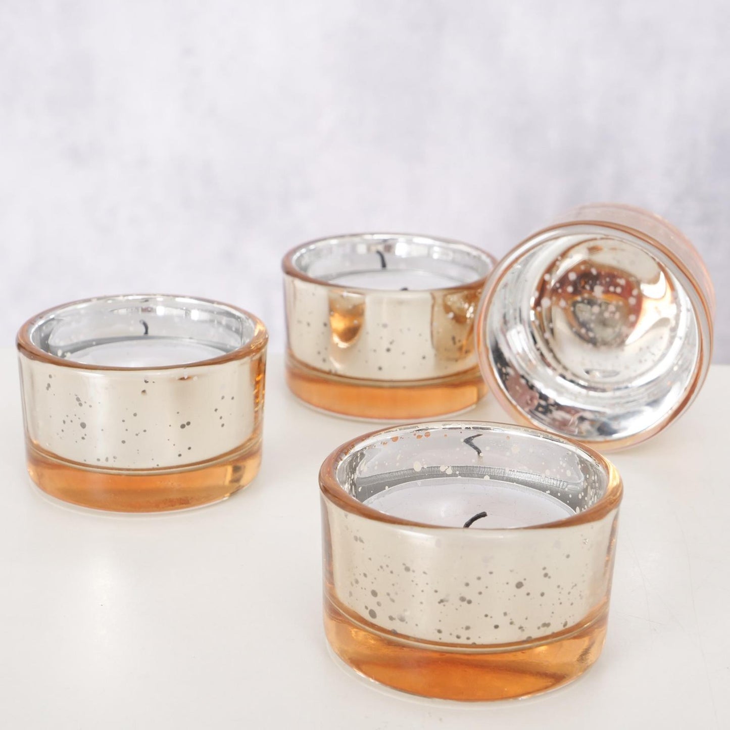 Boltze Home Teelichthalter Glas-Set a 4 H3,4cm