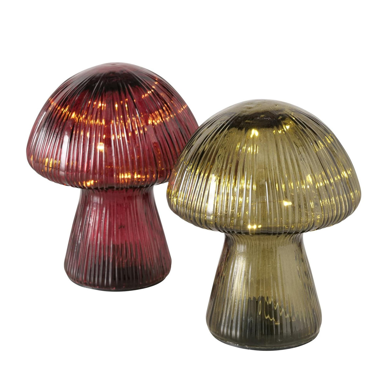 Boltze Home Statue Pilz Glas LED H15cm